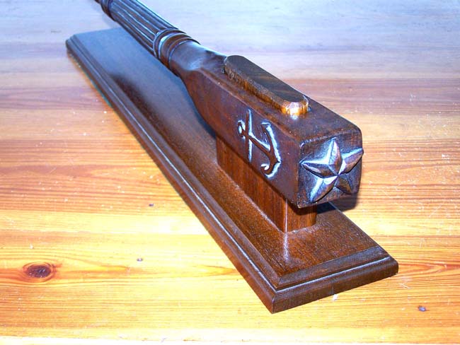 A Wonderful 19th century Sailor Carved Mahogany Tiller circa 1860 — image 2